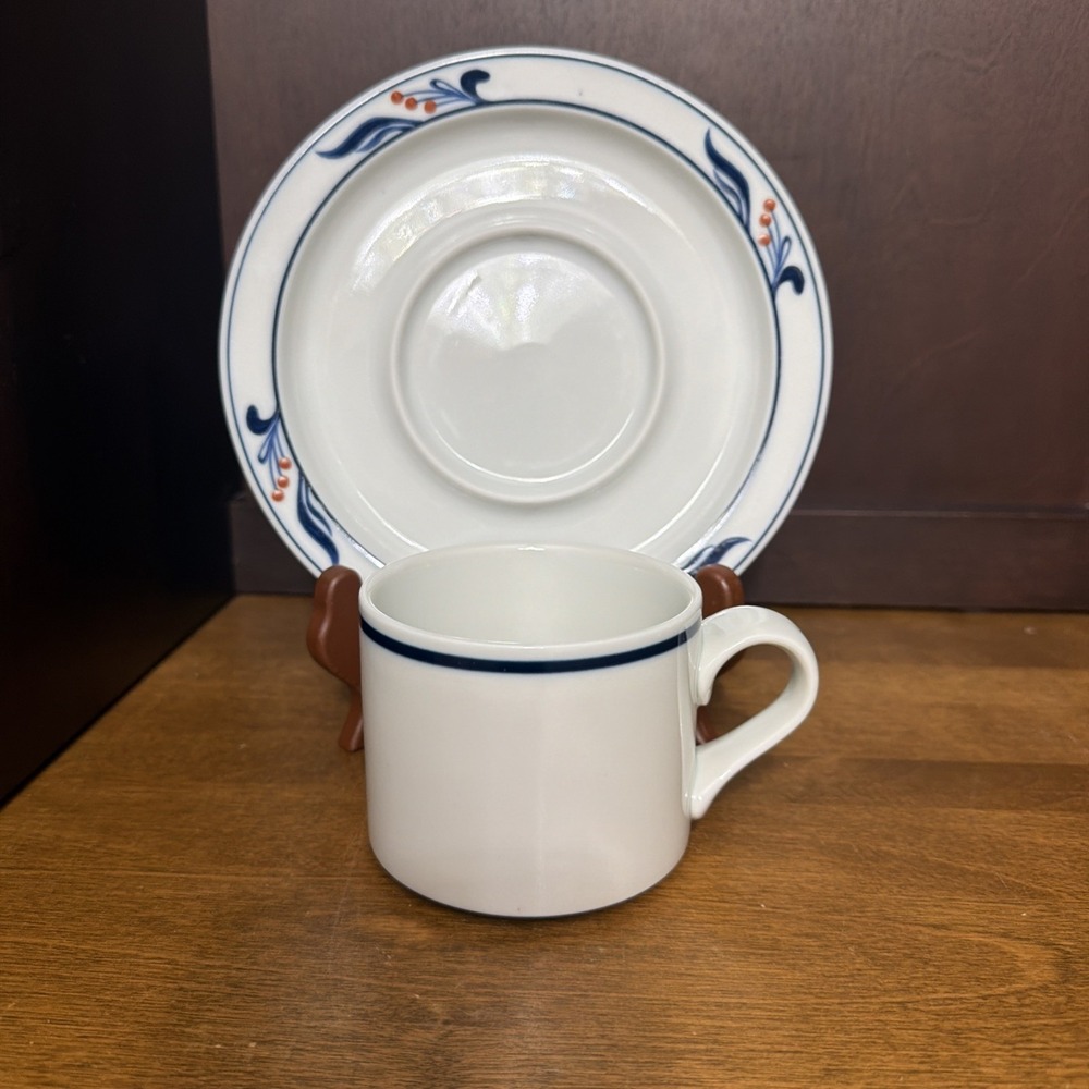 Dansk Bistro Maribo Flat Cup and Saucer Set Red Berries - Japan